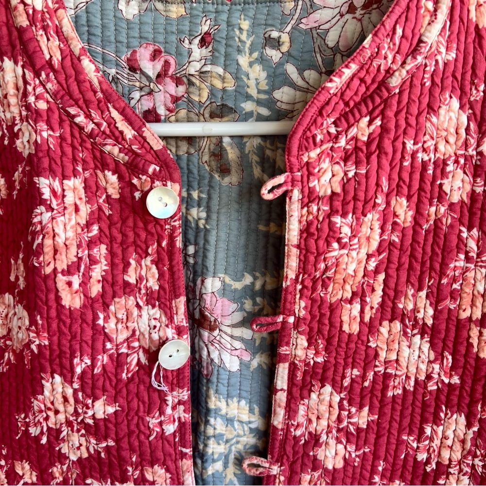 Reversible Cotton Quilted Patchwork Print Jacket … - image 9